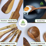 Load image into Gallery viewer, Pack of 5 Sheesham-Mango Wooden Spatulas
