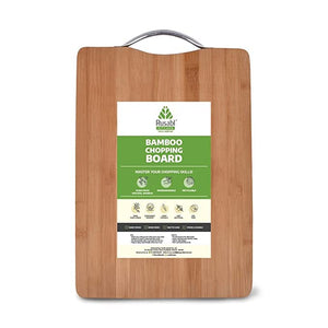 Bamboo Chopping Board with Metal Handle