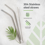 Load image into Gallery viewer, Stainless Steel Straws with Cleaning Brush
