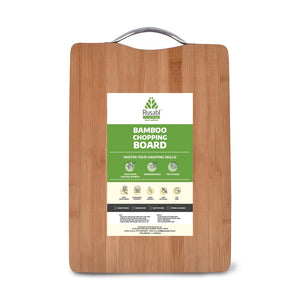 Rusabl Bamboo Chopping Board / Vegetable Cutting Board for Kitchen with Metal Handle