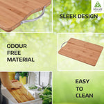 Load image into Gallery viewer, Rusabl Bamboo Chopping Board / Vegetable Cutting Board for Kitchen with Metal Handle
